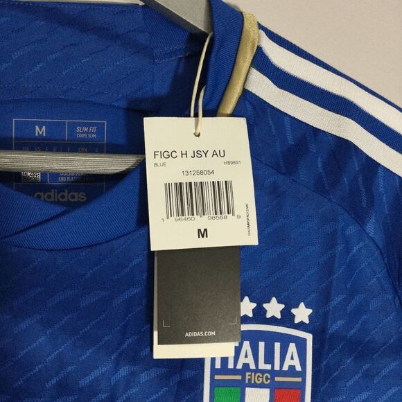 Adidas Italy 2023 Blue Authentic Home Jersey Soccer HS9891 Men's M - Picture 2 of 3